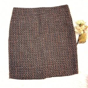 Evan Picone Brown Tweed Wool Blend Skirt NWT